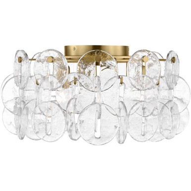 Candace 3 Light Flush Mount 9.75 X 21.38 Inch Wide by Visual Comfort Studio - KSF1113BBS