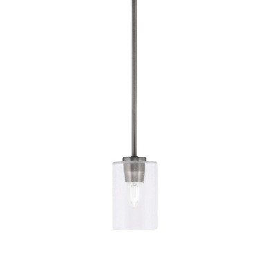 Atlas 1 Light Steel Mini Pendant 6.5 Inch Tall by Toltec - 4501-GP-300