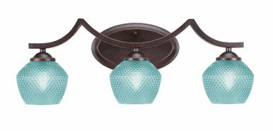 Zilo 3 Light Bath Bar 9 Inch Tall and 23.5 Inch Length by Toltec - 553-46-2