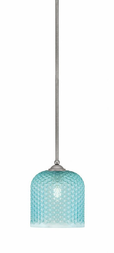 Zilo 1 Light Stem Hung Mini Pendant 9.5 Inch Tall X 7.5 Inch Wide by Toltec - 560-49-1