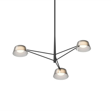 Ray 26W 3 LED Chandelier 12 Inch Tall and 35.75 Inch Wide by Sonneman - 2033-1