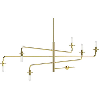 Atelier 6 Light Pendant 15.75 Inch Tall and 40.25 Inch Wide by Sonneman - 4546