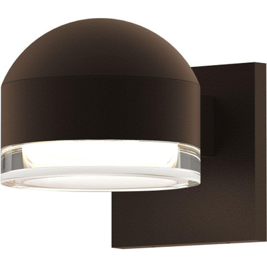 REALS 1 LED Dome Cap and Clear Cylinder Wall Sconce 5 Inch Wide by Sonneman - 7300DCFH