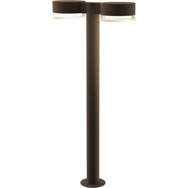 REALS 2 LED Plate Cap and Clear Cylinder Double Bollard 28 Inch by Sonneman - 7308PCFH