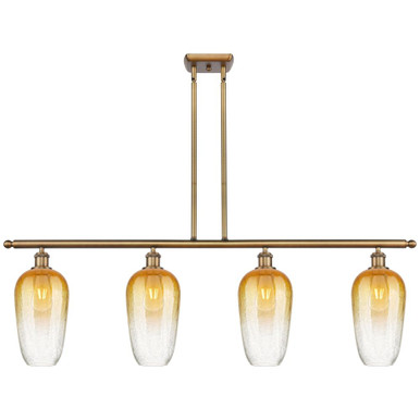 Brookhaven Flute 4 Light Stem Hung Island 15.5X 48 Inch Wide by Innovations - 516-4I-G484-7