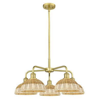 Bristol Natural II 5 Light Stem Chandelier 27.5 Inch Wide by Innovations - 516-5CR-NBD2-9
