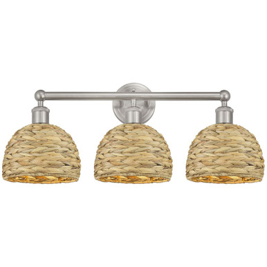 Woven Rattan 3 Light Bath Vanity 11 Inch Tall X 26 Inch Wide by Innovations - 616-3W-RBD-8