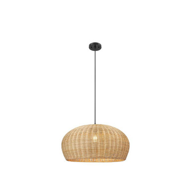 Oasis 1 Light Cord Hung Pendant 11 Inch Tall X 22 Inch Wide by Innovations - 685-1P-BK-22NT