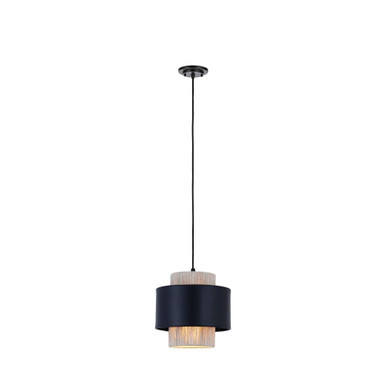 Mesa 1 Light Cord Hung Pendant 8.75 Inch and 8.25 Inch Wide by Innovations - 676-1P-BK-8NT