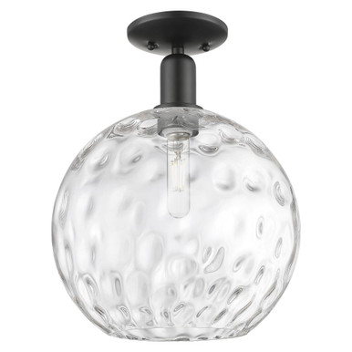 Athens Water Glass 1 Light Semi Flush Mount 15X 12 Inch Wide by Innovations - 716-1C-G1215-12