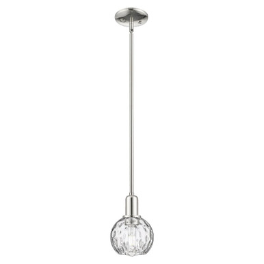 Athens Water Glass 1 Light Stem Hung Mini Pendant 8.63 Inch by Innovations - 716-1S-G1215-6