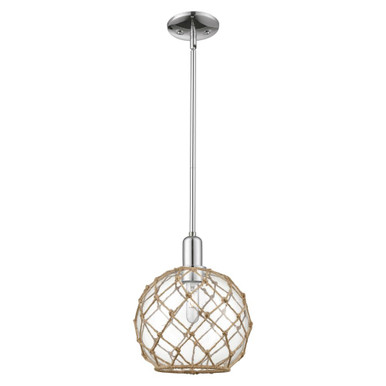 Farmhouse Rope 1 Light Stem Hung Mini Pendant 12.63 Inch by Innovations - 716-1S-G12-10R