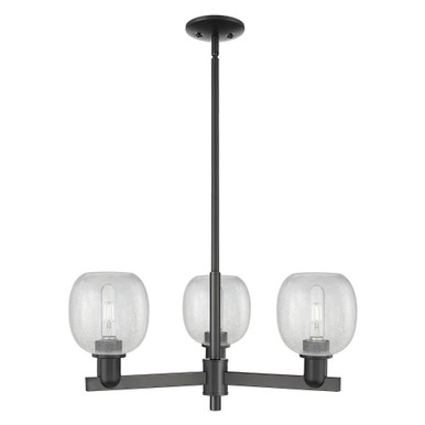 Belfast 3 Light Stem Hung Chandelier 11 Inch X 27.75 Inch by Innovations - 716-3CR-BK-G105