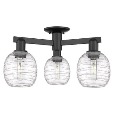 Belfast 3 Light Semi Flush Mount 10.88 Inch X 23.5 Inch by Innovations - 716-3F-BK-G1013