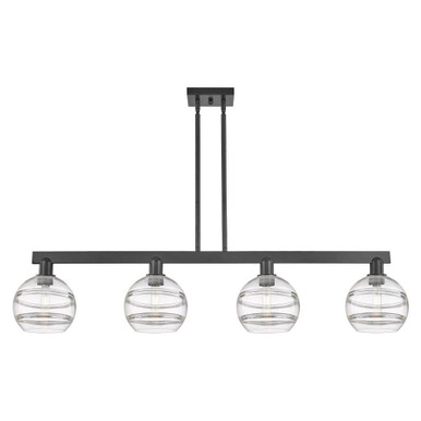 Rochester 4 Light Stem Hung Island 10.75 Inch X 50.75 Inch by Innovations - 716-4I-BK-G556-8CL