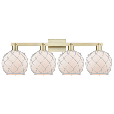 Farmhouse Rope 4 Light Bath Vanity 12 Inch and 35 Inch Wide by Innovations - 716-4W-G12-8R