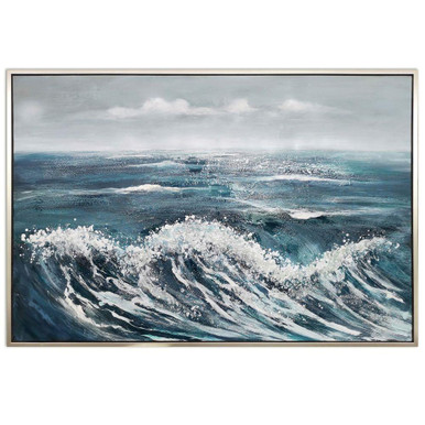 Crashing Canvas Wall Art 41.75 Inch Tall and 61.75 Inch Wide by Stylecraft - WI34451DS
