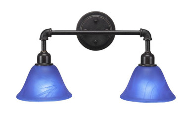 Vintage 2 Light Down Glass Vanity Light 20 Inch Length by Toltec - 182-DG-4155