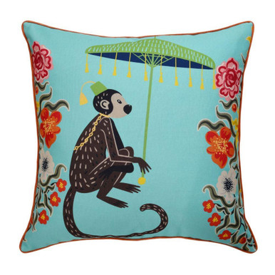 Maharaja Monkey Left Side Throw Pillow 24 Inch X 24 Inch Wide by Stylecraft - DFS1018-L