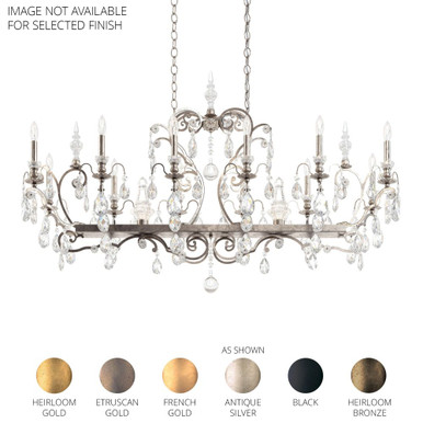 Renaissance 14 Light Linear Chandelier 34 Inch Tall by Schonbek Signature - 3796