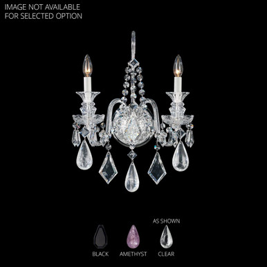 Hamilton Rock Crystal 2 Light Wall Sconce 18 Inch by Schonbek Signature - 5502