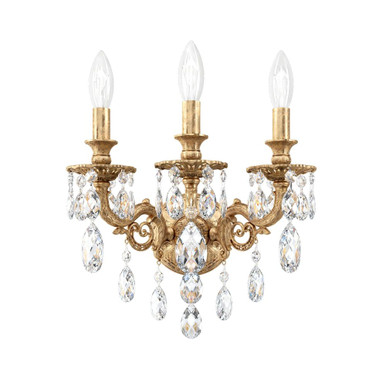 Milano 3 Light Wall Sconce 15 Inch and 13 Inch Length by Schonbek Signature - 5643