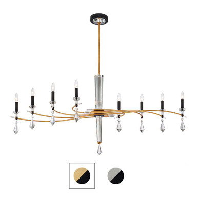 Tempest 8 Light Linear Chandelier 28.5 Inch Tall by Schonbek Signature - S5608