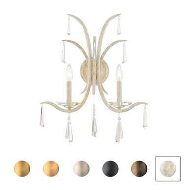Tinsley 2 Light Wall Sconce 22.5 Inch and 8 Inch Wide by Schonbek Signature - S30502