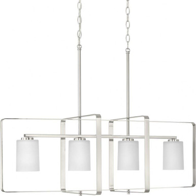 League 4 Light Modern Farmhouse Linear Chandelier by Progress - P400287