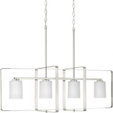 League 4 Light Modern Farmhouse Linear Chandelier by Progress - P400287