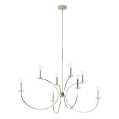 Florian 8 Light Chandelier 19.25 Inch Tall and 44 Inch Wide by Thesis - 206935A