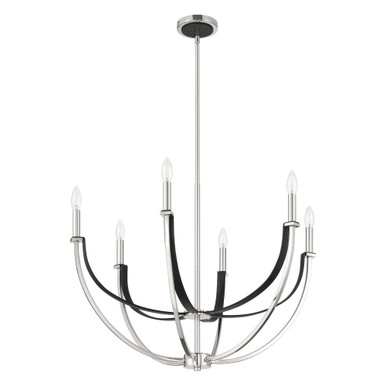 Sussex 6 Light Chandelier 22.25 Inch Tall and 28.75 Inch Wide by Thesis - 207368A