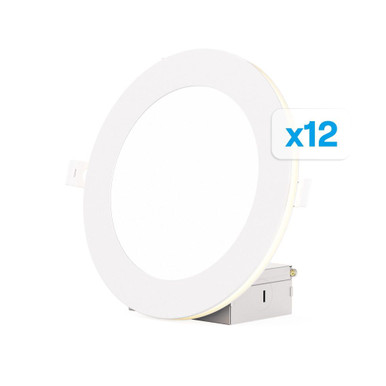 12W LED Slim Recessed Downlight with Night Light (Pack of 12) by Infibrite - IB-002-2-12W-12PK