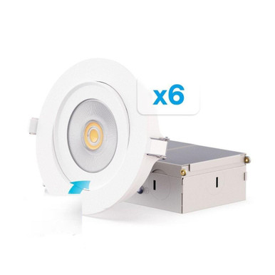 12W LED 360 Degree Gimbal NC Recessed Light (Pack of 6) by Infibrite - IB-021-12W-6PK