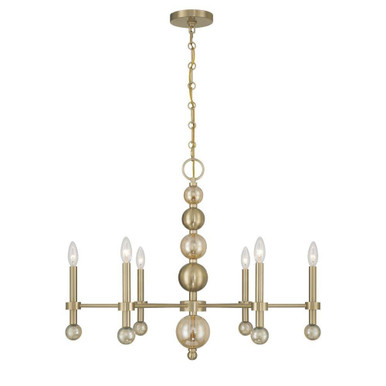 Crescent 6 Light Chandelier 23.63 Inch Tall and 30 Inch Wide by Savoy House - 1-2511-6-127