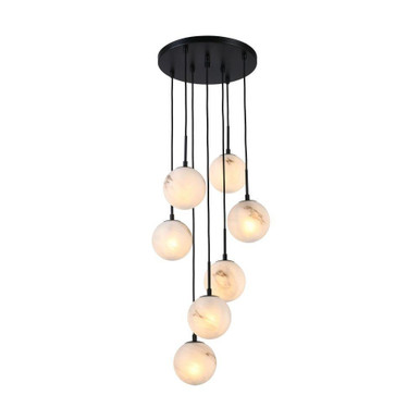 Nightfall 40W 7 LED Round Pendant 10.6 Inch and 18.5 Inch Wide by Artcraft - AC12287BK