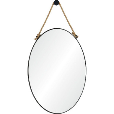Parbuckle Oval Wall Mirror 42 Inch Tall and 22 Inch Wide by Renwil Inc - MT2365