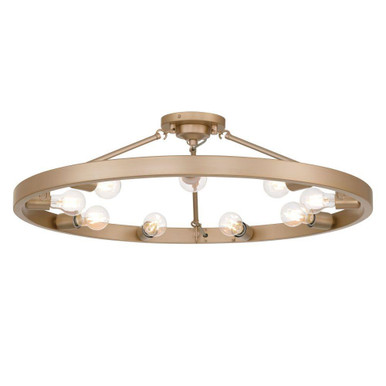 Castile 9 Light Semi Flush Mount 9.38 Inch Tall and 32 Inch Wide by Golden - 1019-9SF FRG
