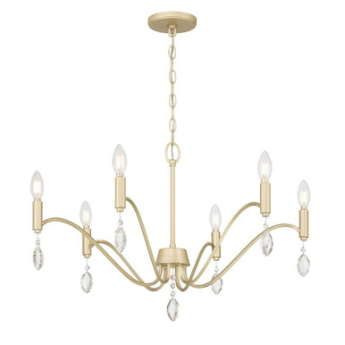Aureline 6 Light Chandelier 18 Inch Tall and 28 Inch Wide by Millennium - 205106-AGSI