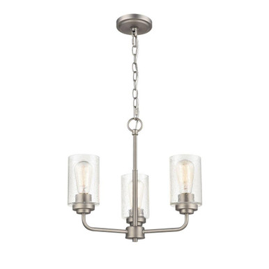 Moven 3 Light Chandelier 16 Inch Tall and 18 Inch Wide by Millennium - 9603-SN