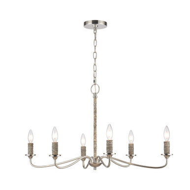 Abaca 6 Light Chandelier 18 Inch Tall and 32 Inch Wide by Atlas - CL11047