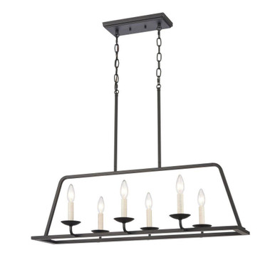 Ellisville 6 Light Linear Chandelier 12.5 Inch Tall X 34 Inch Wide by Atlas - CL11013