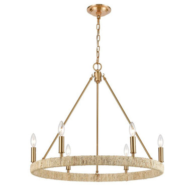 Abaca 6 Light Chandelier 25 Inch Tall and 27 Inch Wide by Atlas - CL11046