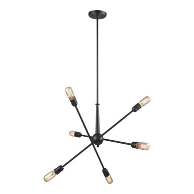 Delphine 6 Light Chandelier 12 Inch Tall and 28 Inch Wide by Atlas - CL11148