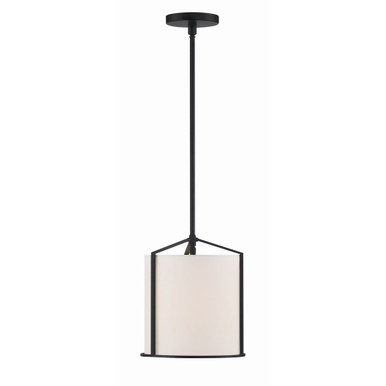 Carlyn 1 Light Small Pendant by Crystorama - car-9201-bk