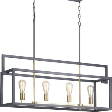 Old Mill Furlong 4 Light Oversized Linear Island Chandelier by BSH - 70-BEL-2994223