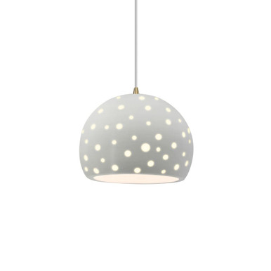 Perforated Globe 1 Light Cord Pendant 6 X 7 Inch Wide by Justice Design - CER-6580-CD