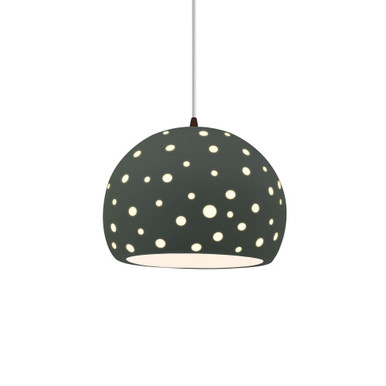 Perforated Globe 1 Light Cord Pendant 10 Inch Wide by Justice Design - CER-6583-CD