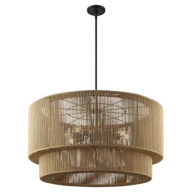 Eco Milos 8 Light Pendant 18.75 Inch Tall X 36 Inch Wide by Justice Design - ECO-8304-MBLK