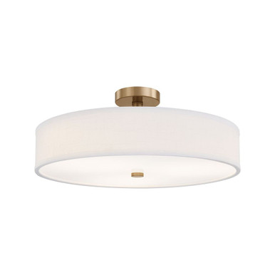 Textile Genova 28W 1 LED Semi Flush Mount 24 Inch Wide by Justice Design - FAB-9302